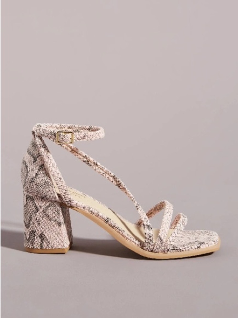 Anthropologie Seychelles Camaraderie Pink Exotic Snake Strappy Sandal Heels 8.5